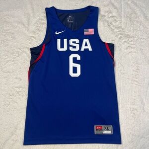 Nike Team Lebron James 2016 USA Olympics Blue Basketball Jersey Youth XL Mens S